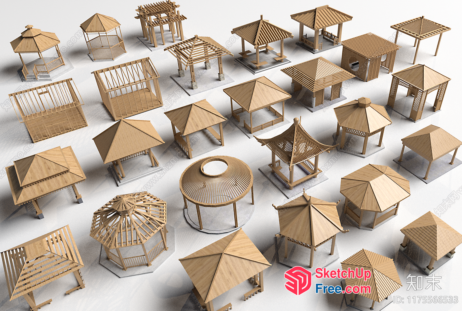 Wooden Pavilion Models 3D SketchUp File