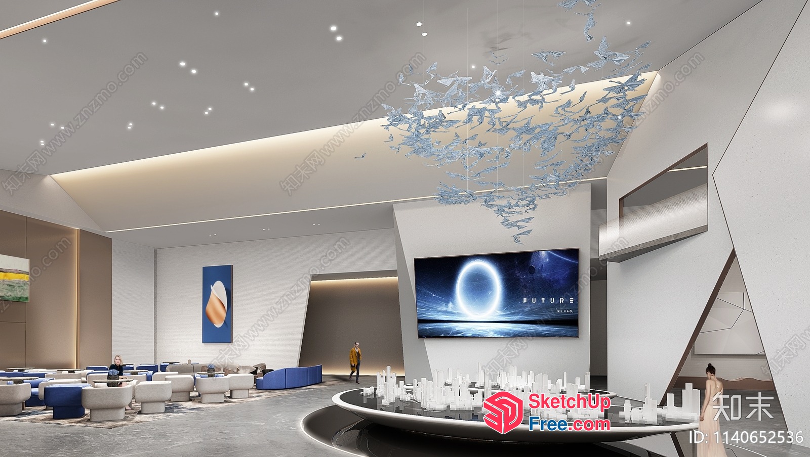 Futuristic Modern Interior Design 3D SketchUp File