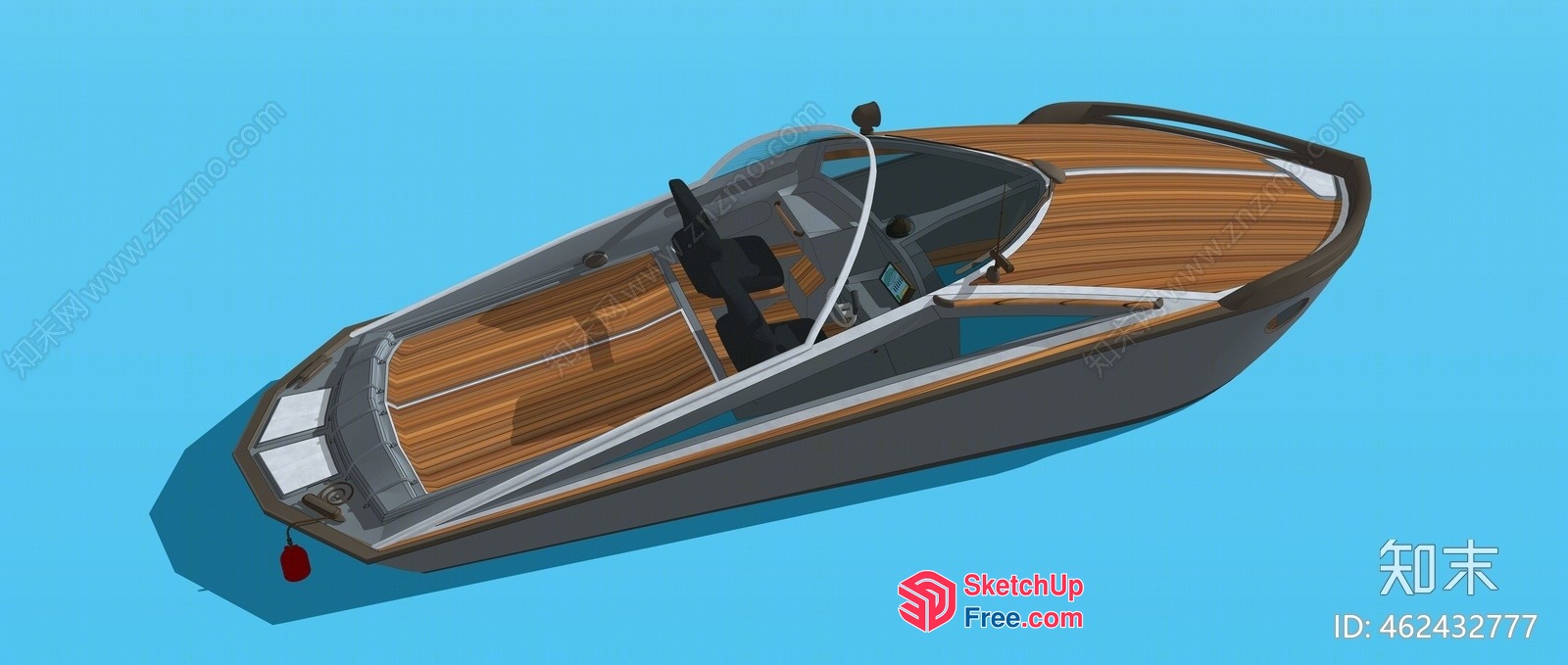 Boat Interior With Wooden Accents And Modern Design 3D SketchUp File