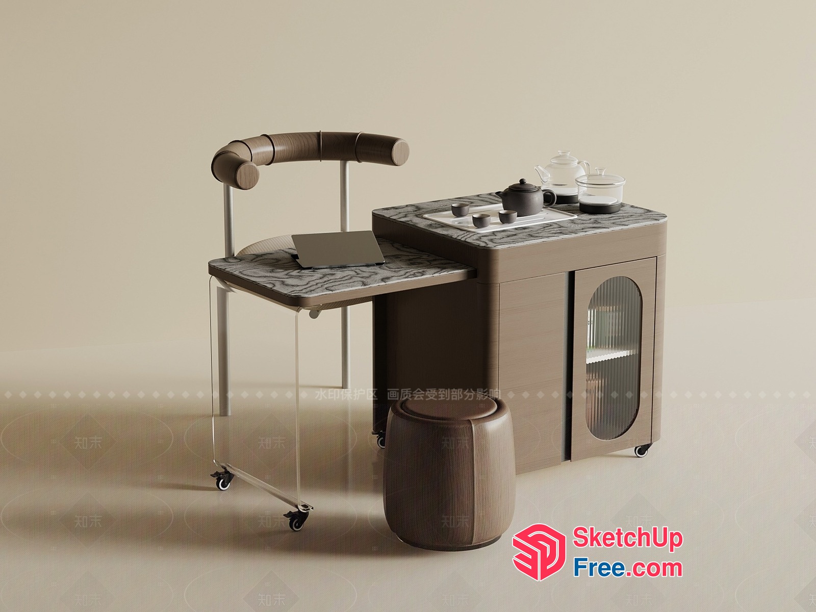 Modern Minimalist Office Furniture With Sleek Design 3D SketchUp File