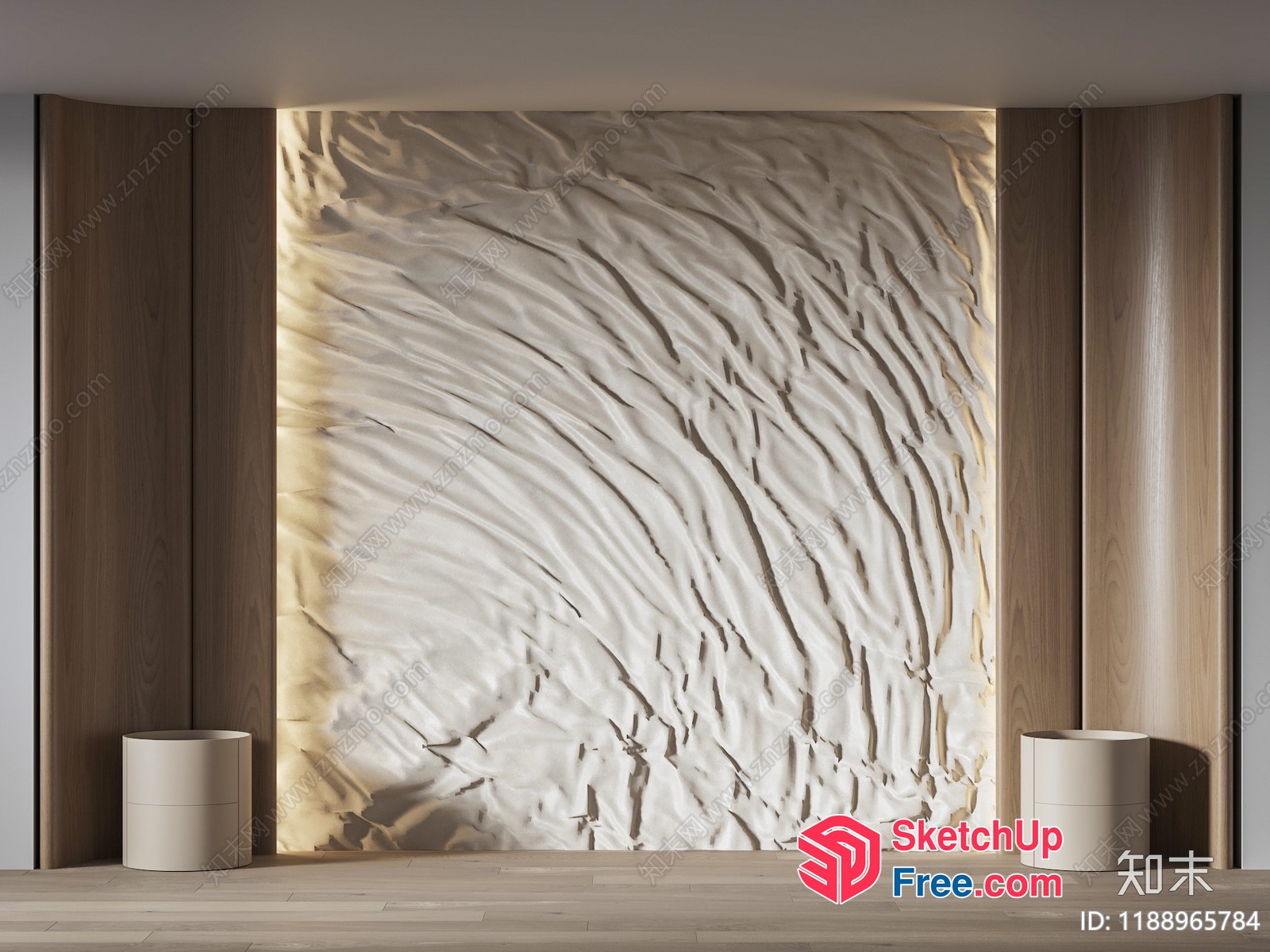 A Modern Wall With A Unique Textured Design 3D SketchUp File
