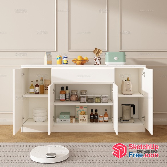 Kitchen Pantry Interior With Appliances And Utensils 3D SketchUp File