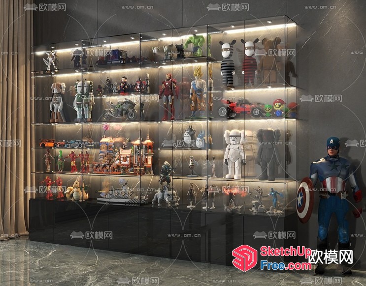 Marvel And Disney Character Display Case 3D SketchUp File
