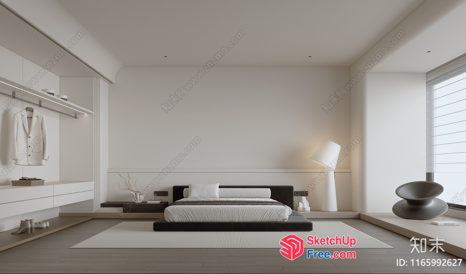 Modern Minimalist Bedroom Interior Design 3D SketchUp File