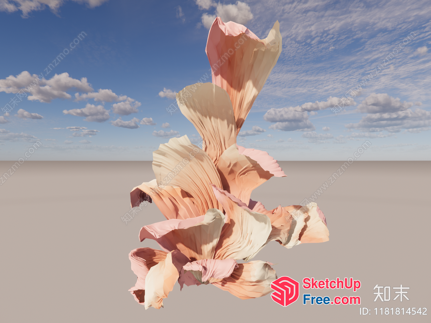 Exquisite Abstract Sculpture Set Against A Serene Sky 3D SketchUp File