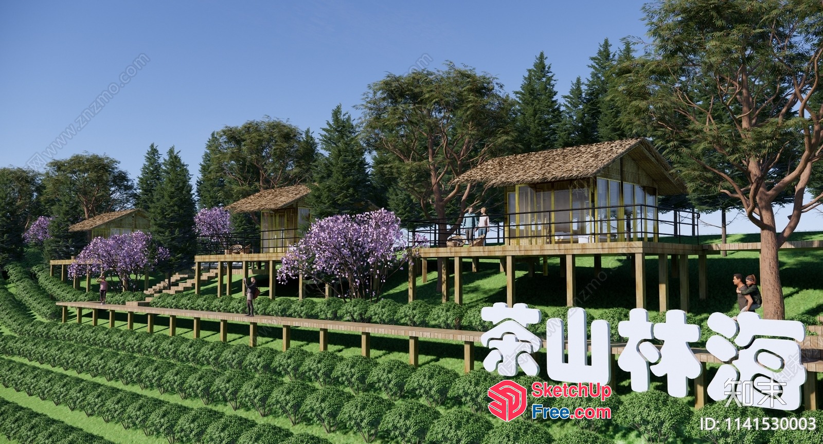 Serene Japanese-Style Homestay Exterior 3D SketchUp File