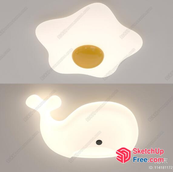 A Whimsical Egg-Shaped Whale 3D SketchUp File