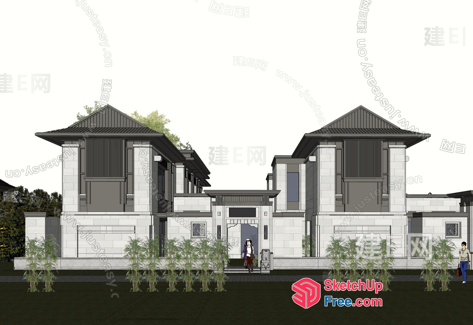 Asian Style Villa Exterior 3D SketchUp File