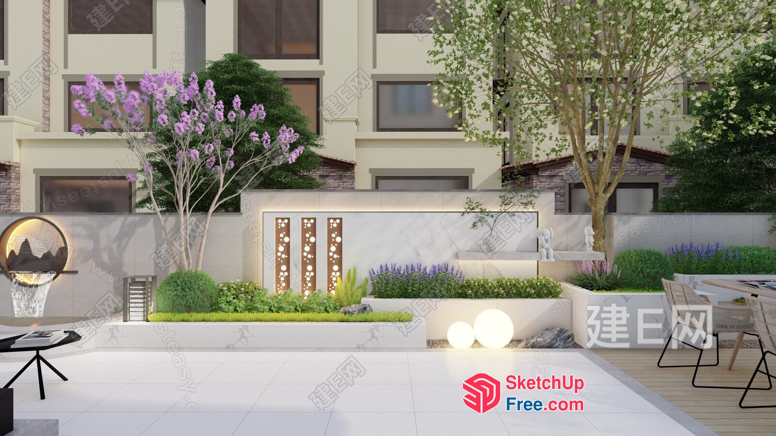 Modern Outdoor Living Space With Clean Lines And Natural Elements 3D SketchUp File