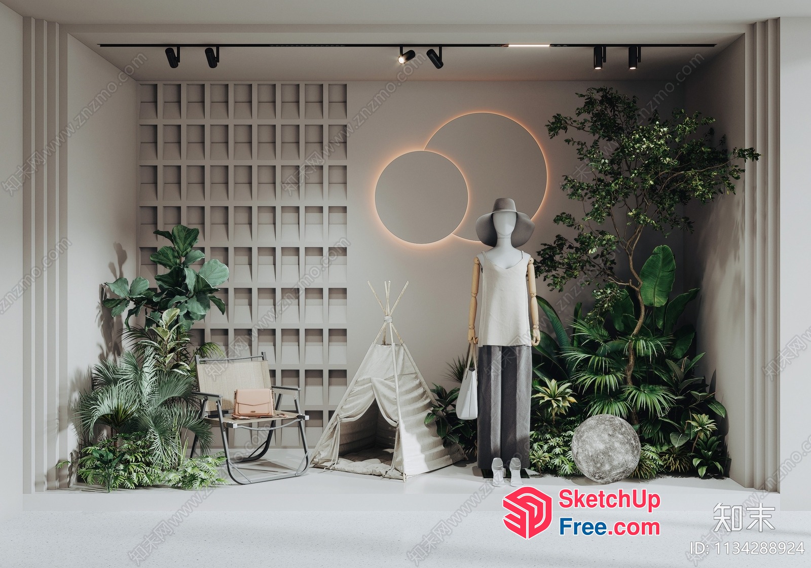 Minimalist Interior With Natural Elements And Modern Furniture 3D SketchUp File