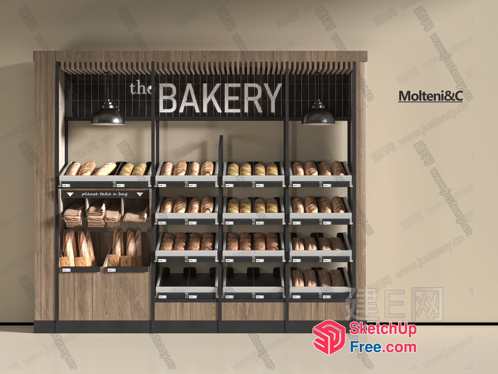 Bakery Display Shelving 3D SketchUp File