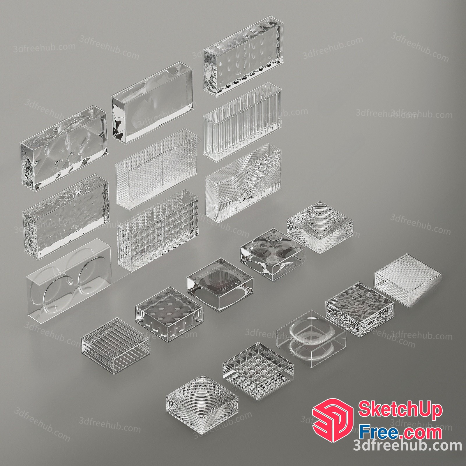 Glass Brick Designs For Modern Architecture 3D SketchUp File