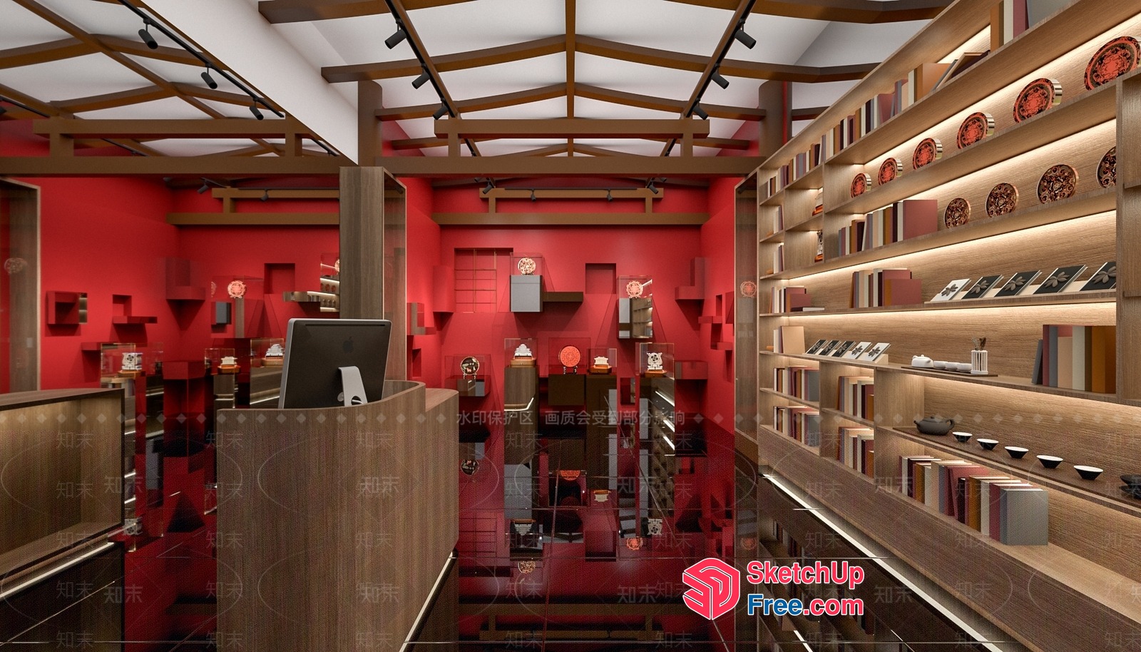 Japanese-Inspired Store Interior With Traditional Decor 3D SketchUp File