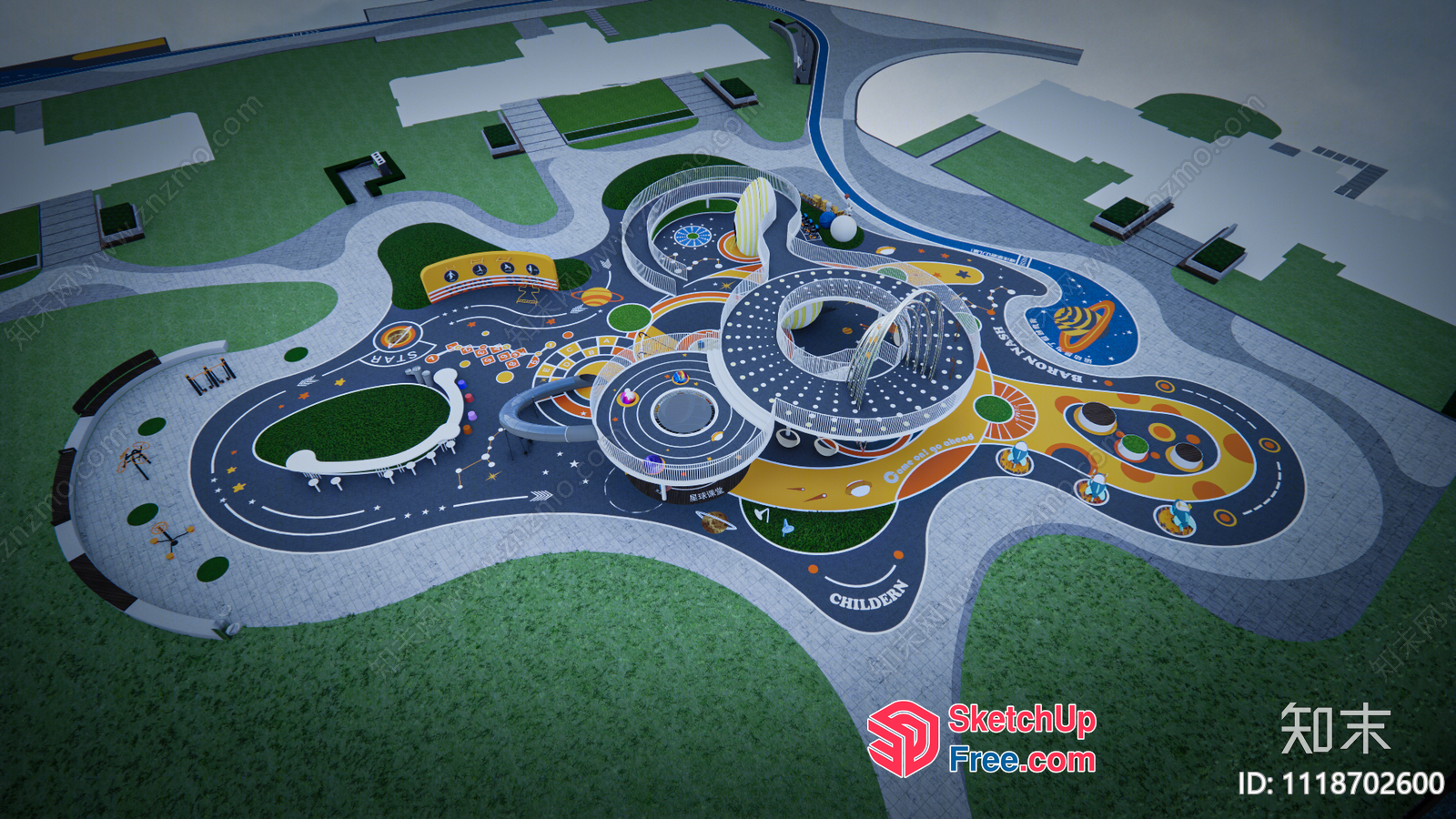 Futuristic Space-Themed Children'S Play Area 3D SketchUp File