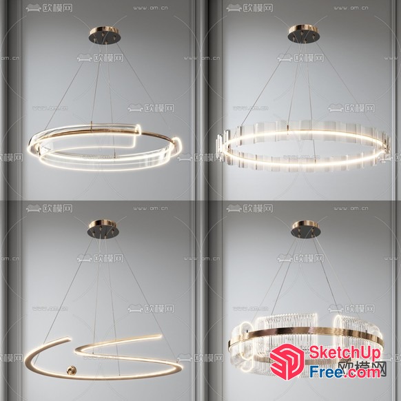 Elegant And Modern Chandelier Designs 3D SketchUp File
