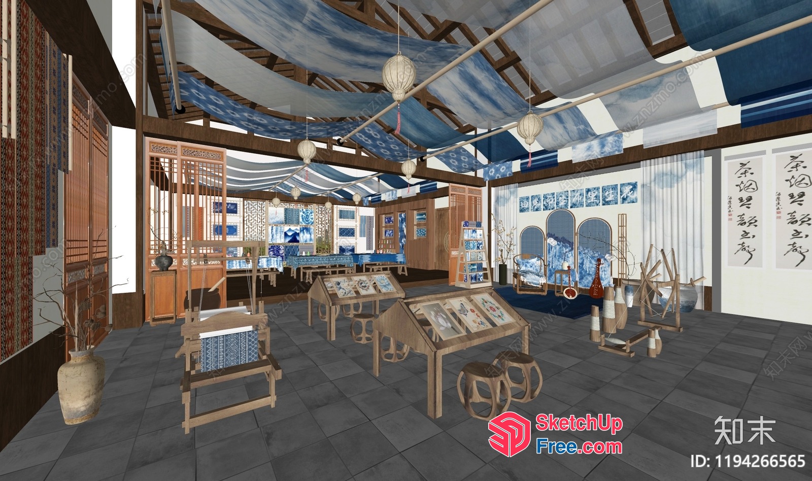 Traditional Chinese-Inspired Interior Design 3D SketchUp File
