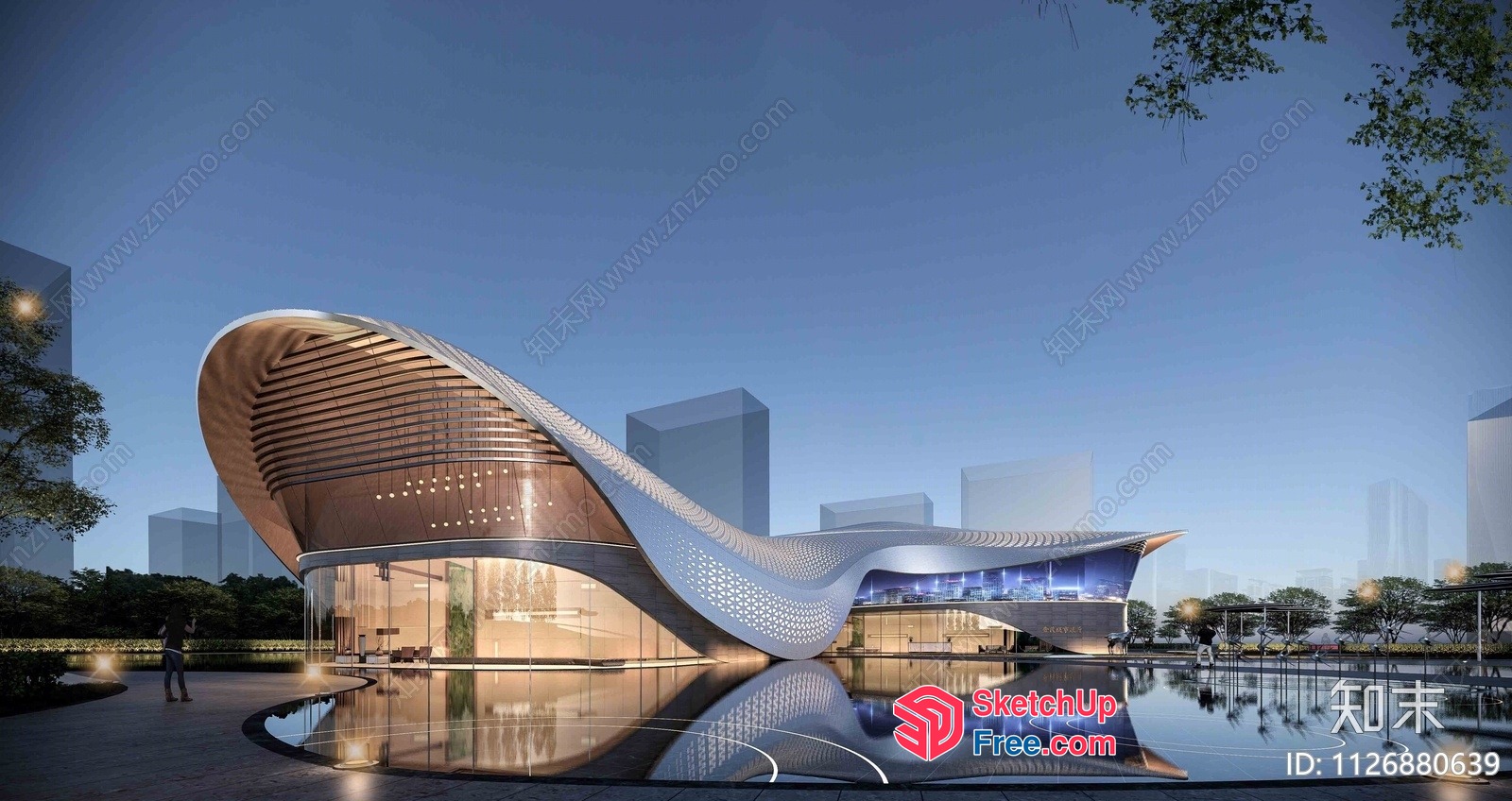 Futuristic Sleek Modern Architecture Design 3D SketchUp File