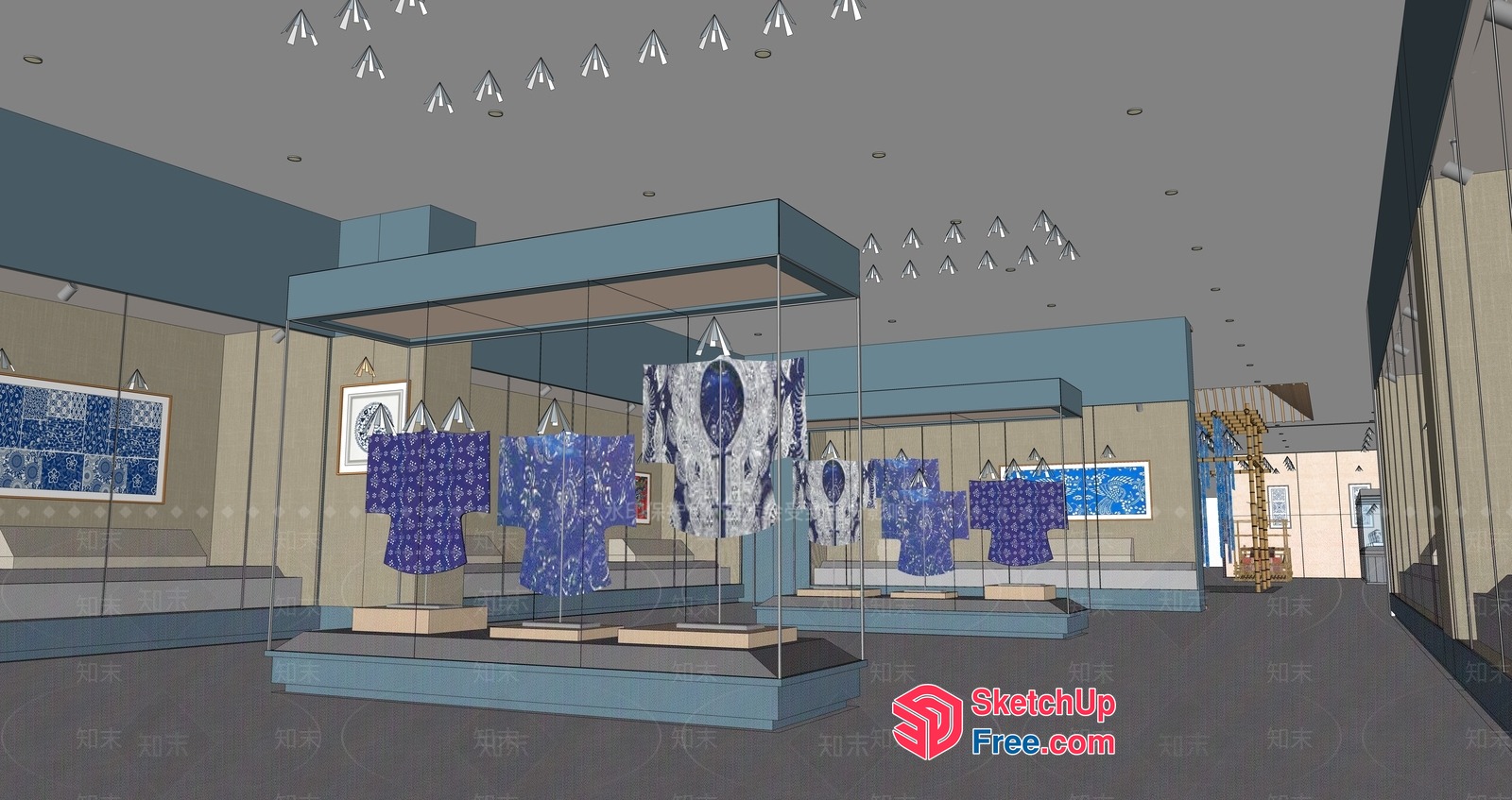Blue And White Porcelain Display 3D SketchUp File