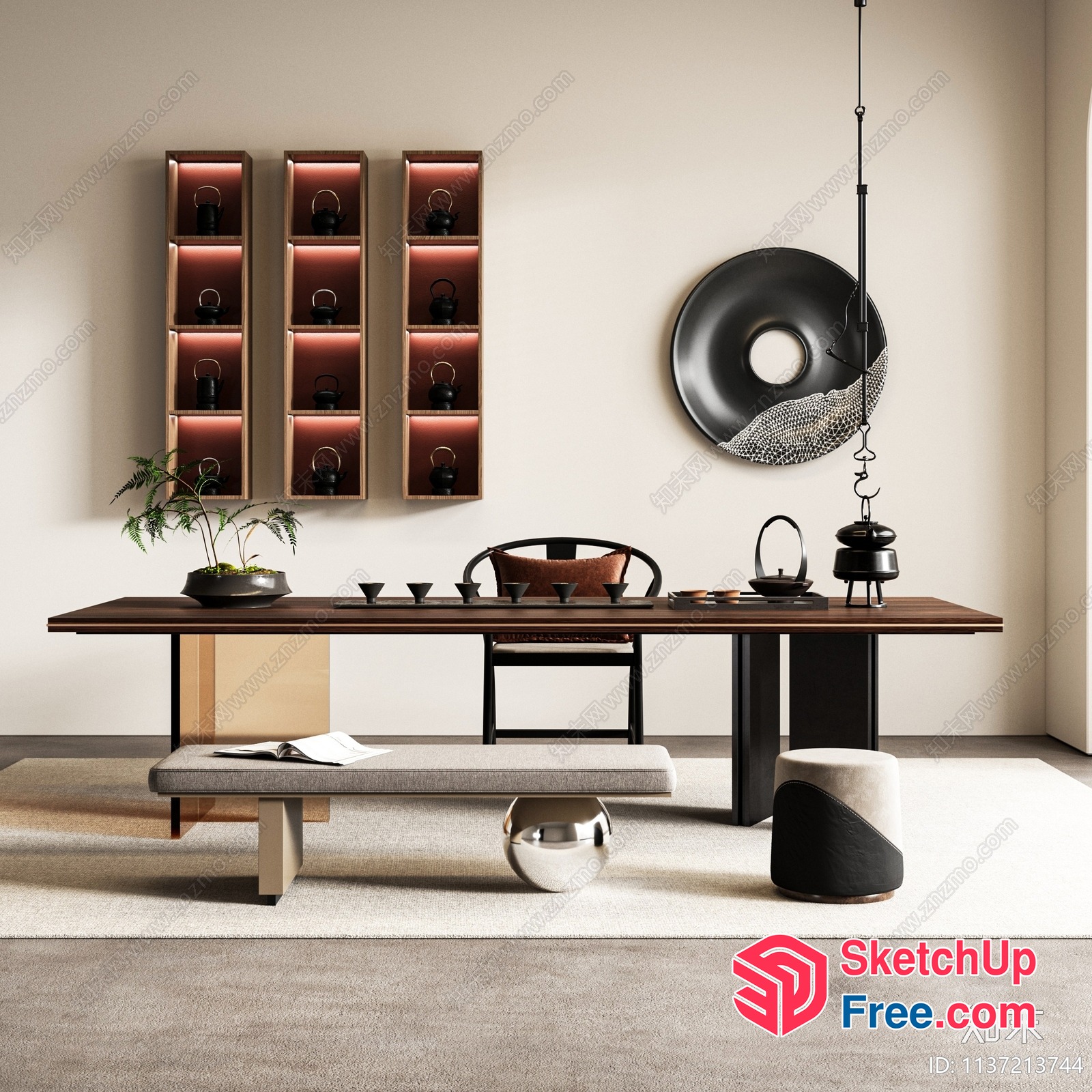 Japanese Style Minimalist Interior Decor 3D SketchUp File