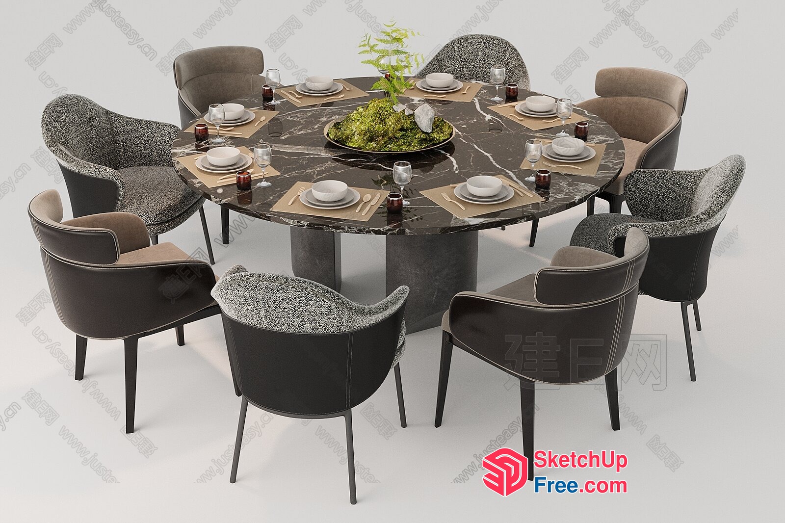 Elegant Dining Room Furniture Set 3D SketchUp File