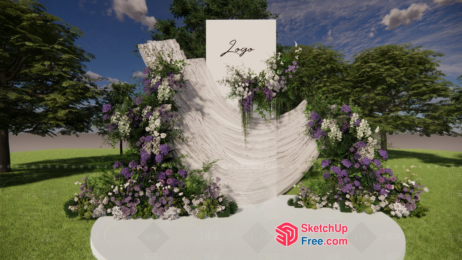 Elegant Outdoor Floral Display 3D SketchUp File