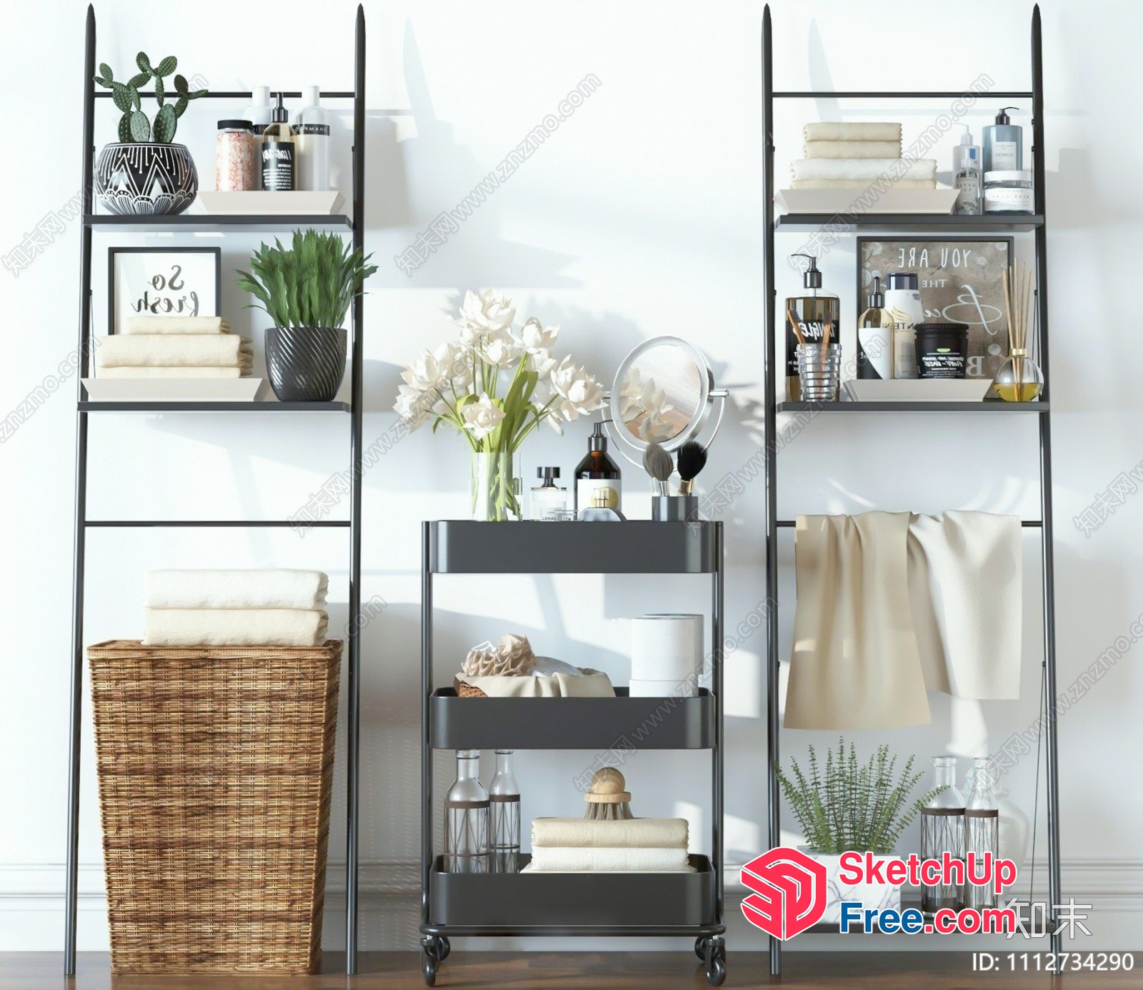 Elegant Bathroom Decor With Shelving And Storage 3D SketchUp File
