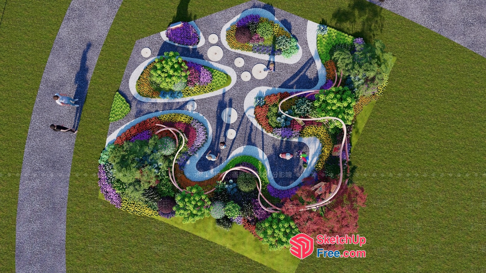 Vibrant Park Landscape 3D SketchUp File