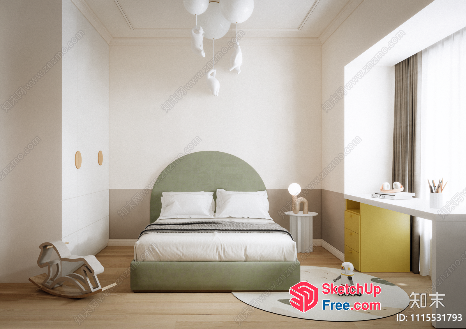Modern Minimalist Bedroom Design 3D SketchUp File