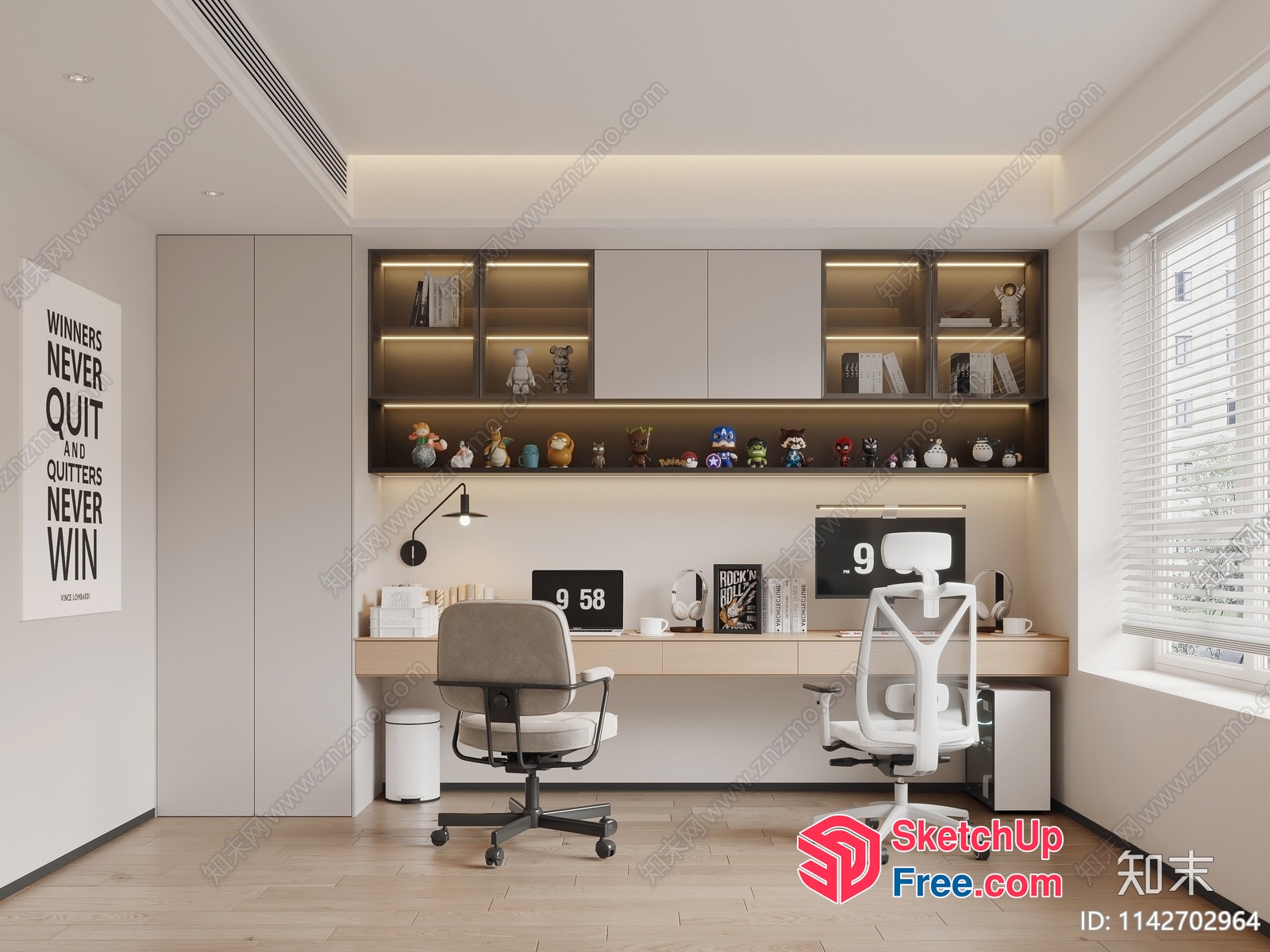 Minimalist Office Space With Modern Decor And Functional Furniture 3D SketchUp File