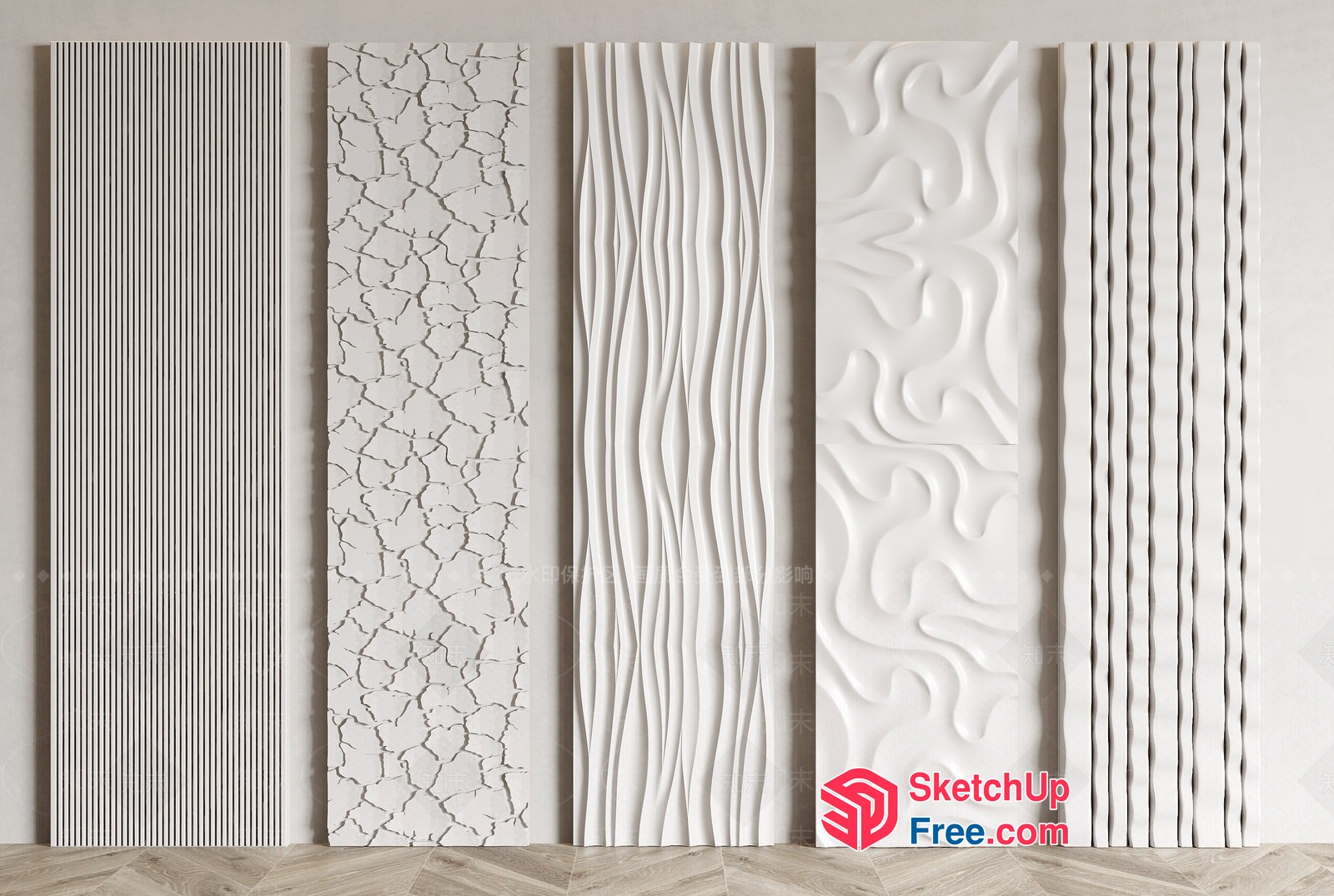 3D Wall Panels - Textured And Ornate 3D SketchUp File