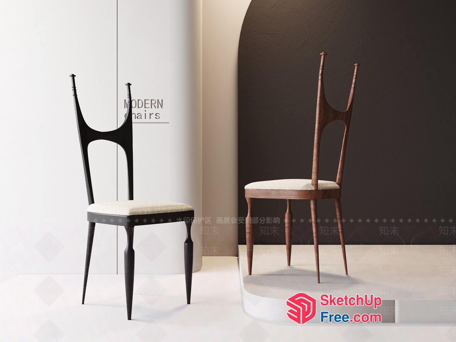 Modern Chairs With Elegant Design And Comfortable Seating 3D SketchUp File