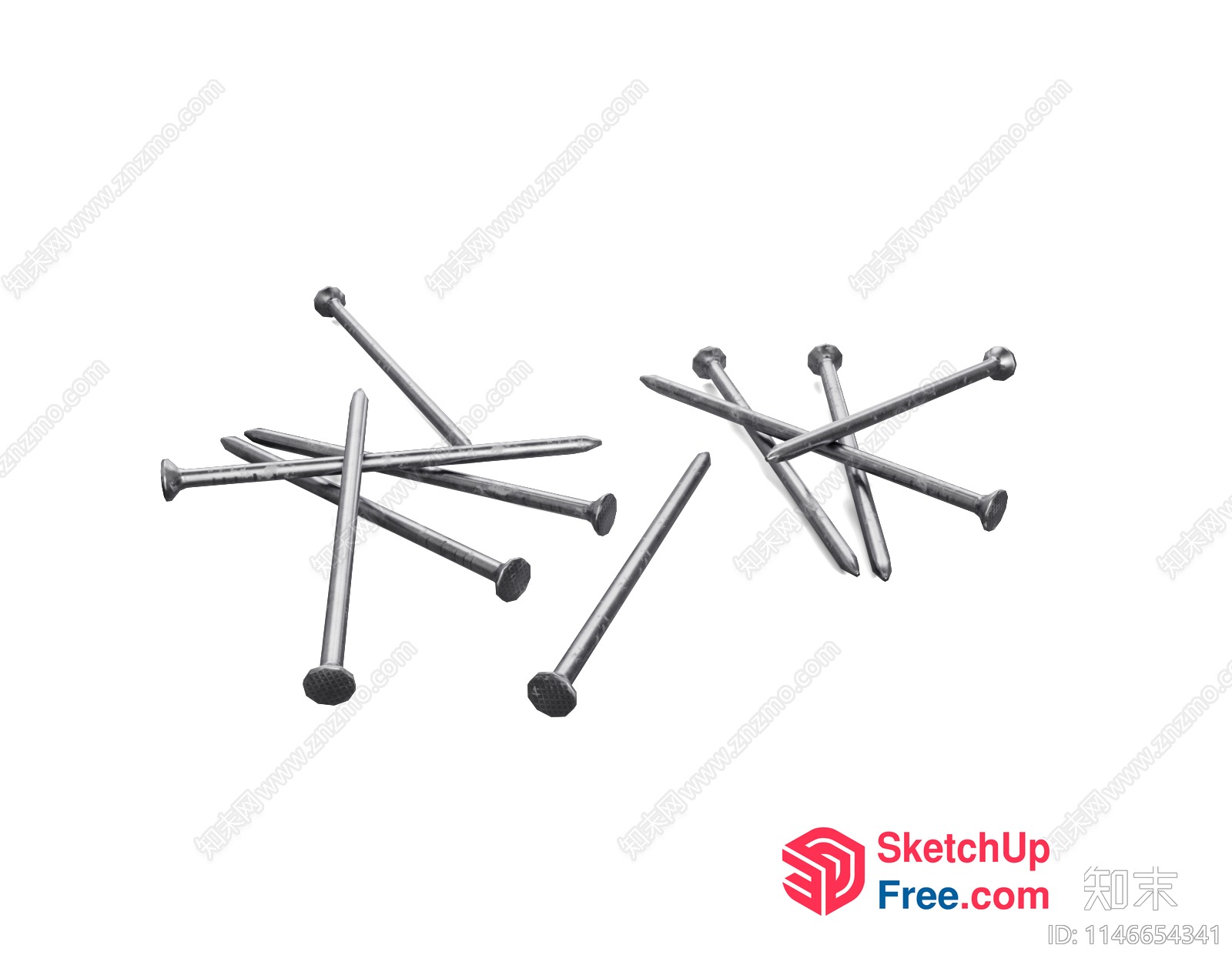 A Collection Of Metal Nails 3D SketchUp File