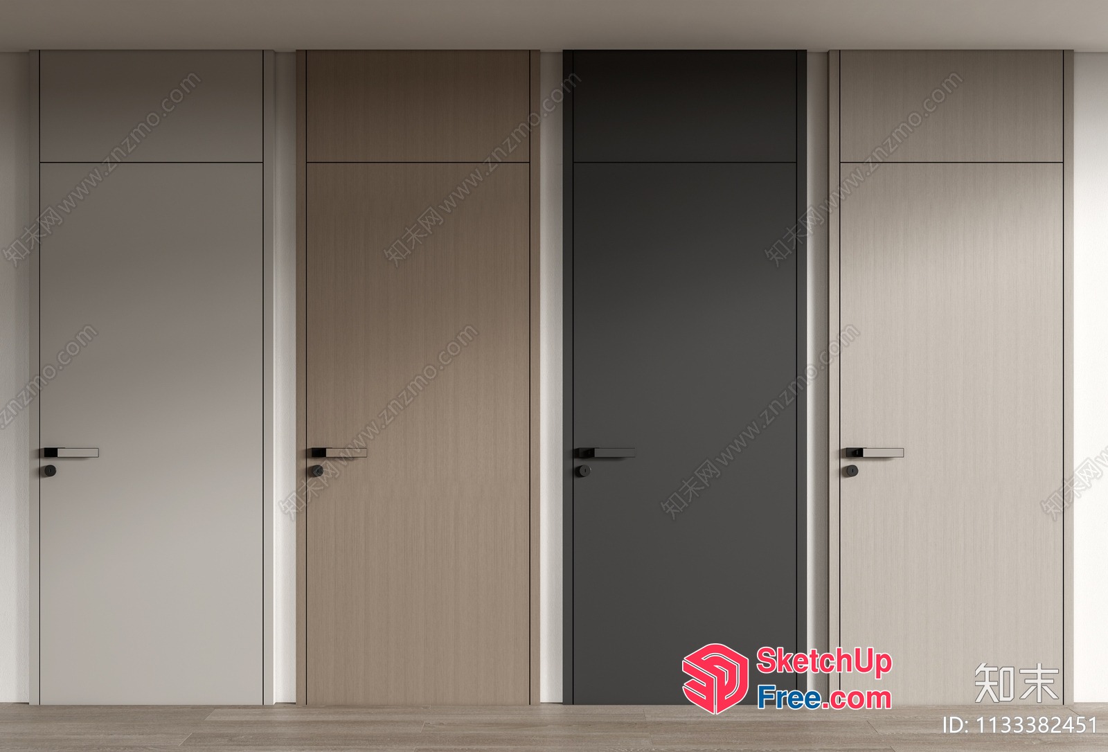 Modern Elevator Doors In A Neutral Color Scheme 3D SketchUp File