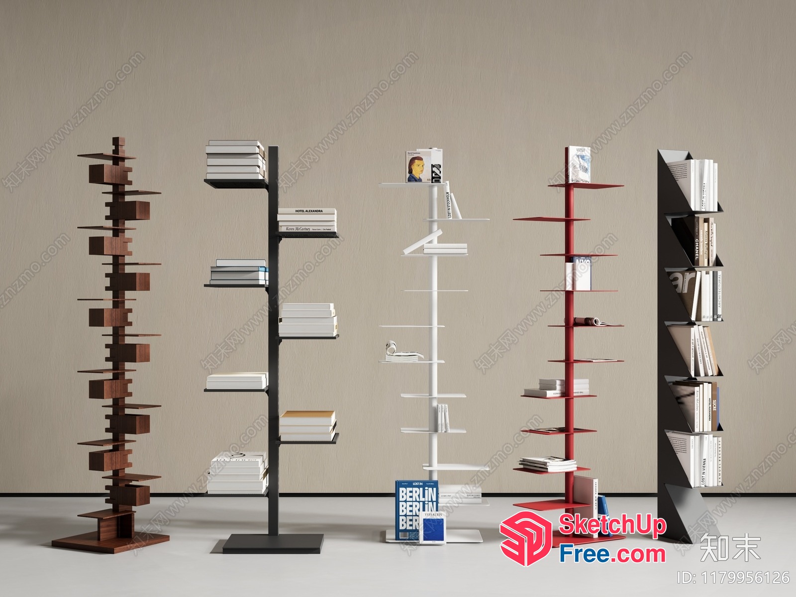 Modern Bookcase Collection 3D SketchUp File