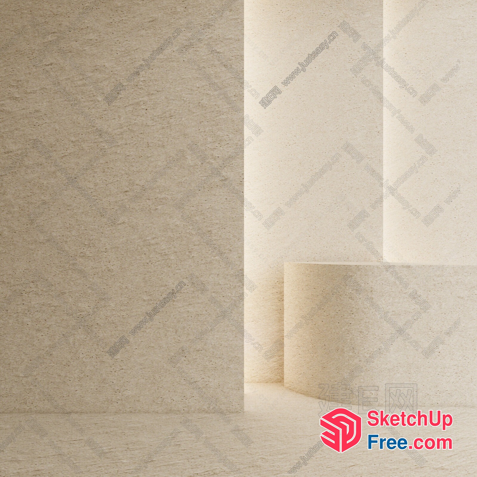 Light-Colored Wall And Floor 3D SketchUp File