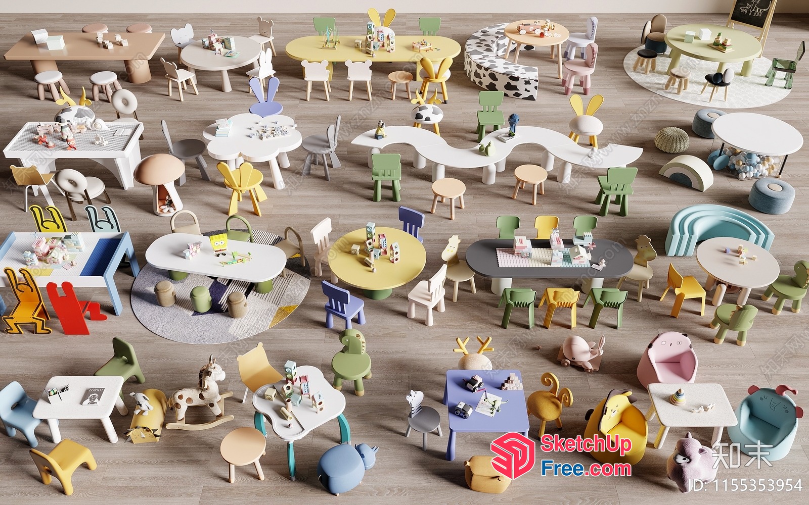 Colorful Children'S Furniture Collection 3D SketchUp File