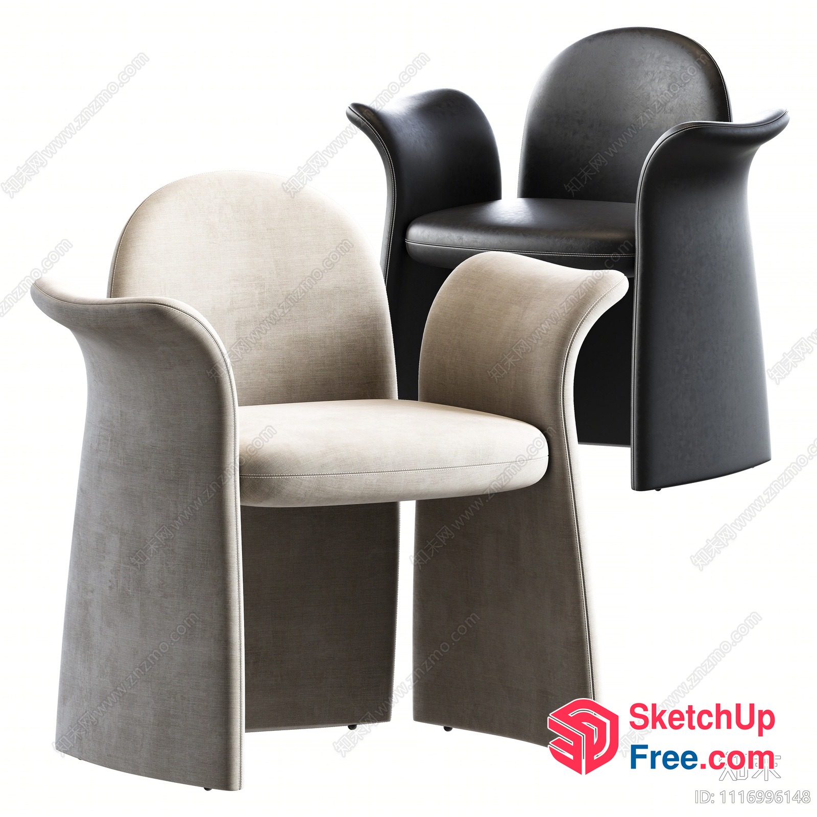 Modern Design Accent Chairs For Home Or Office 3D SketchUp File