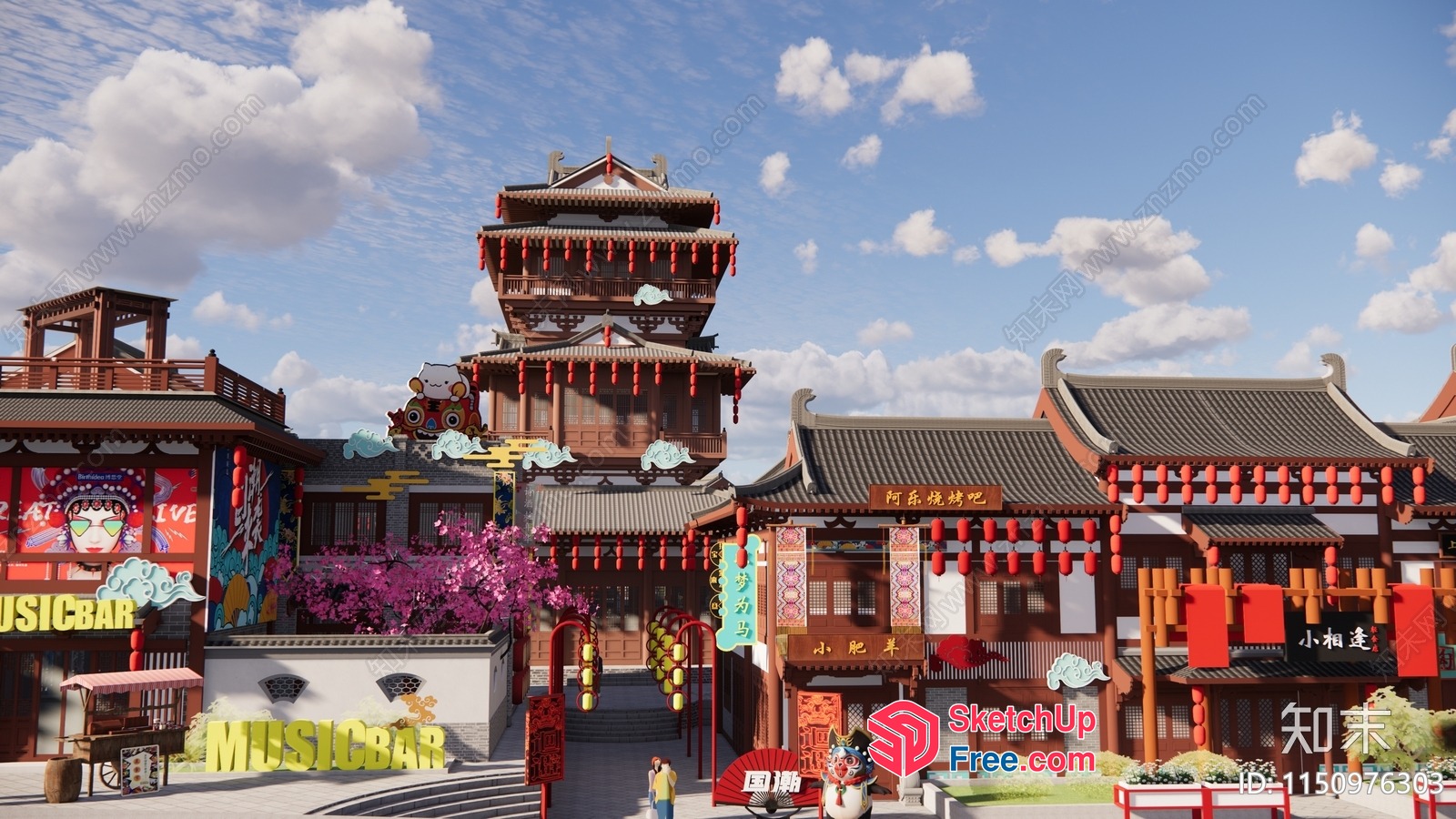 Chinese Cultural Market 3D SketchUp File