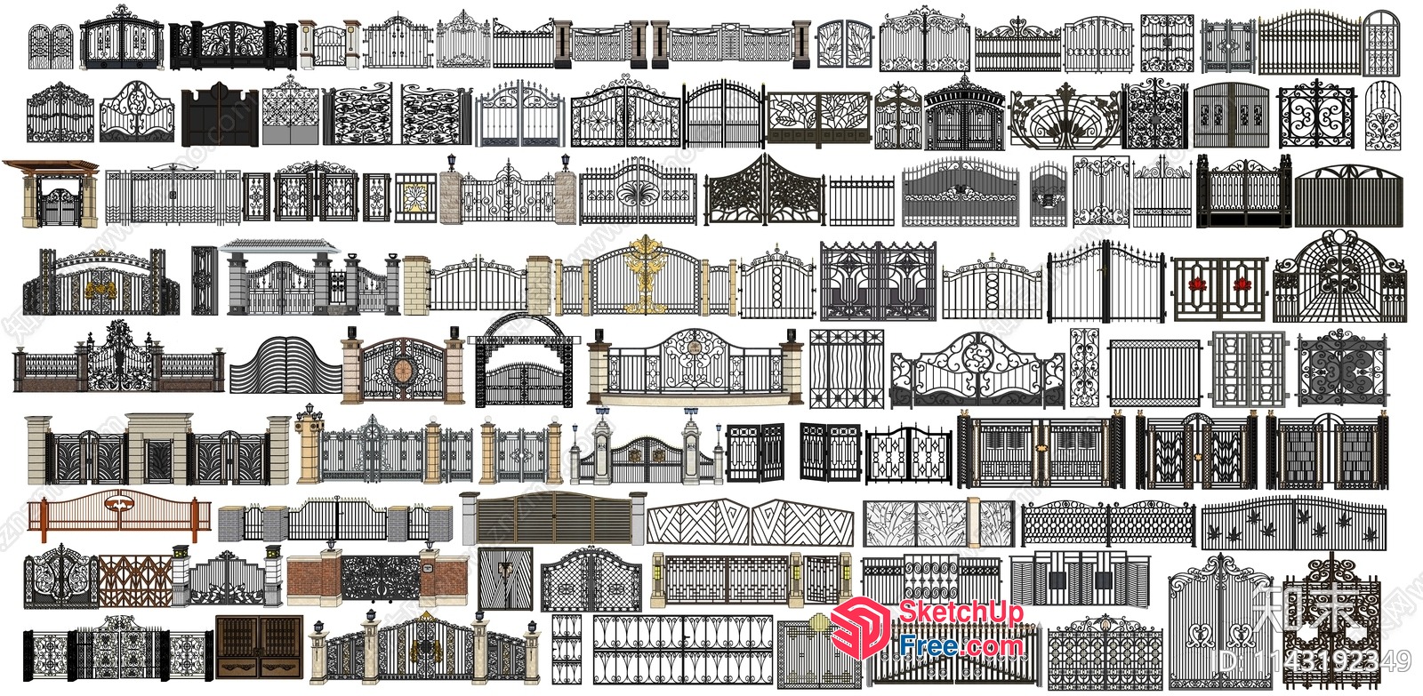 Ornate Metal Gates 3D SketchUp File