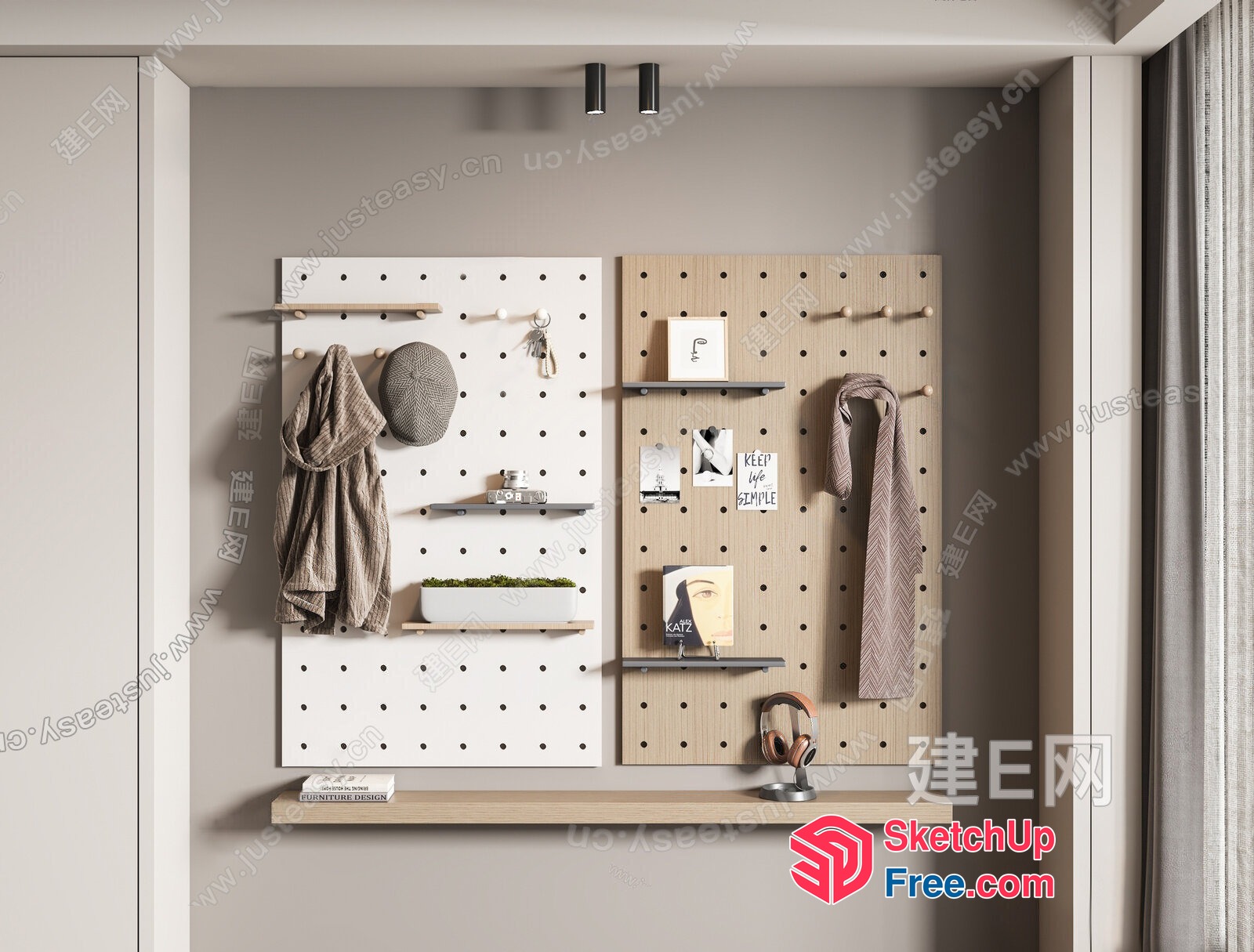 Functional And Decorative Wall Storage 3D SketchUp File
