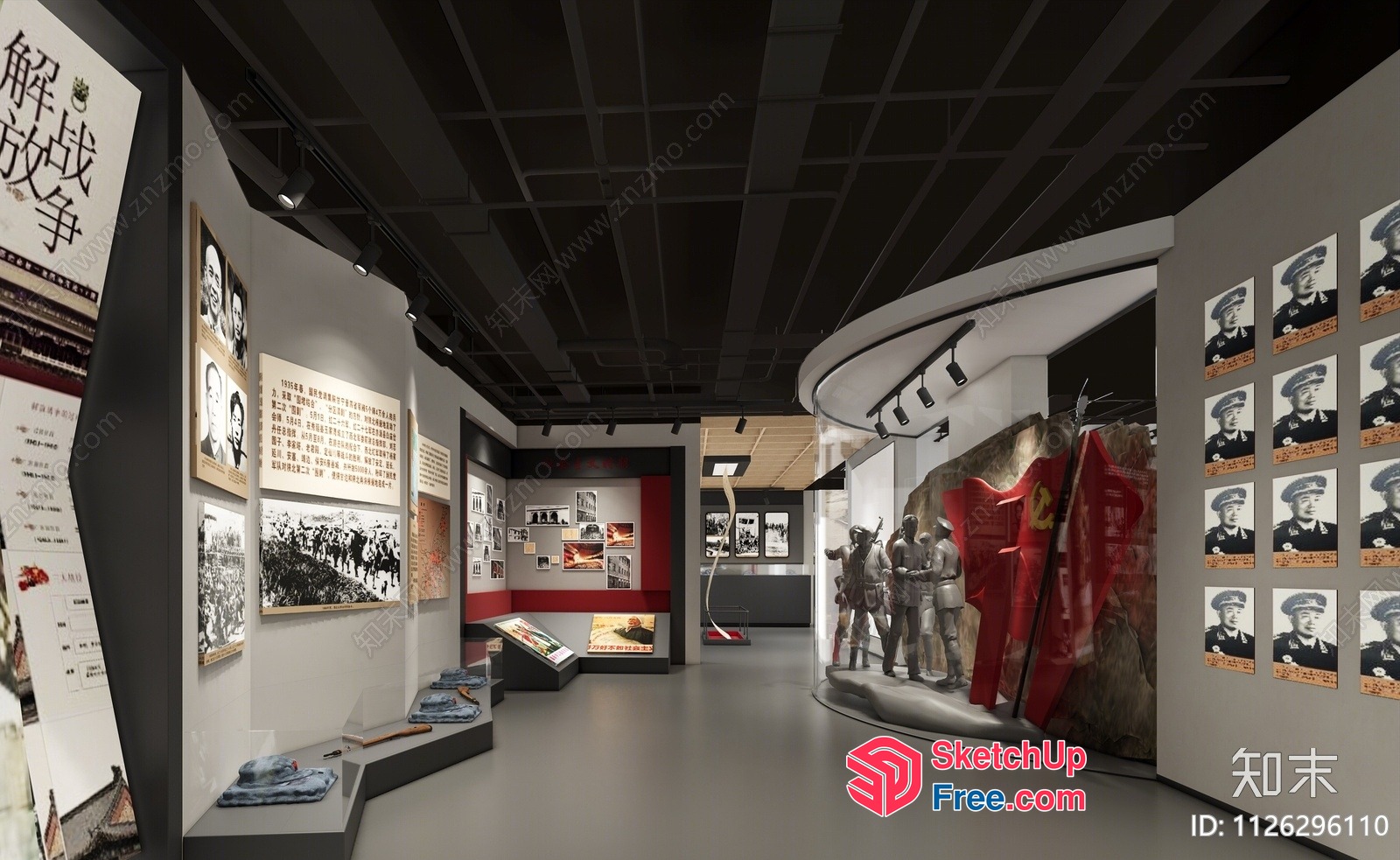 Museum With Historical Artifacts And Statues 3D SketchUp File