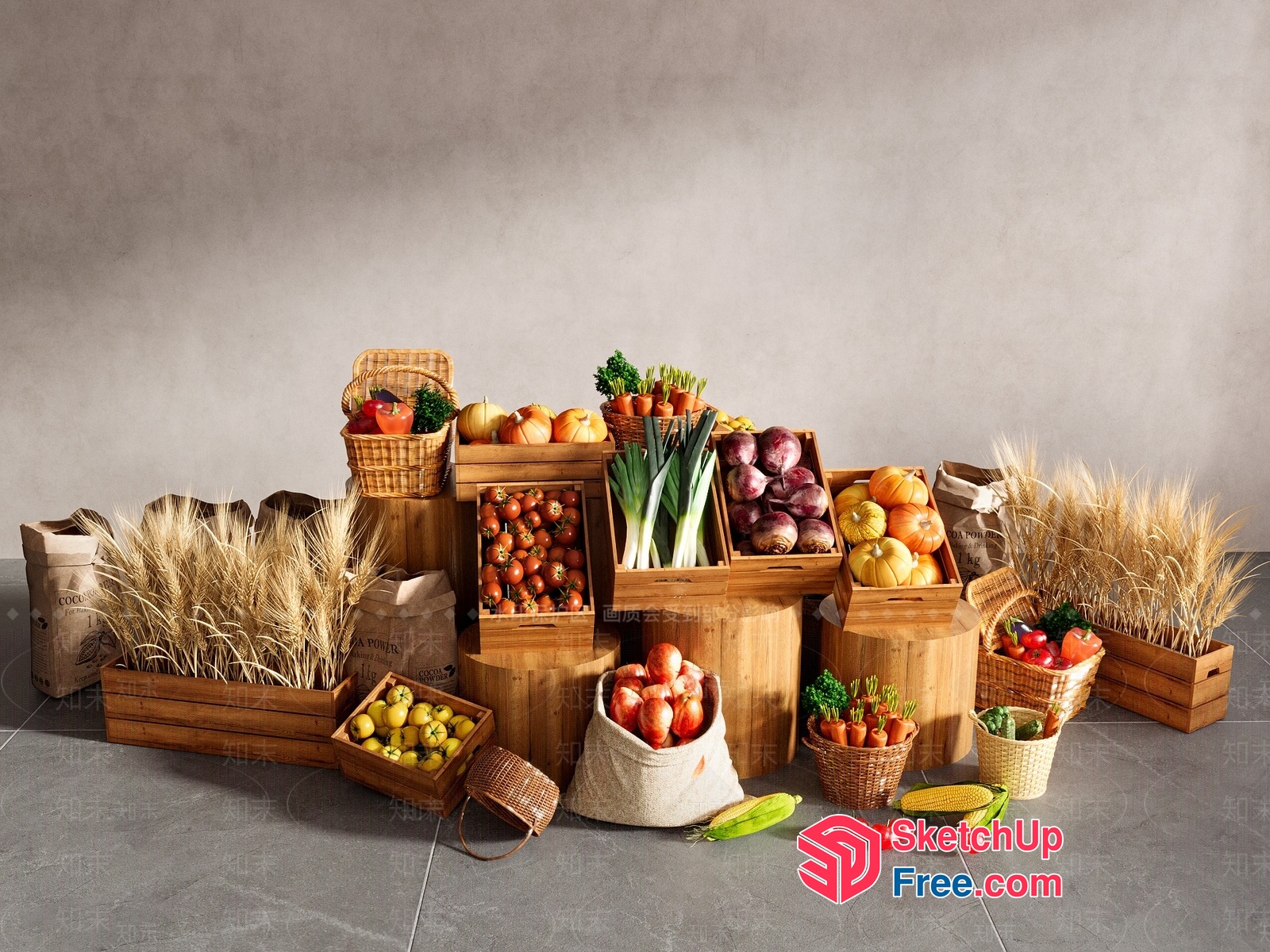 Rustic Harvest Display 3D SketchUp File