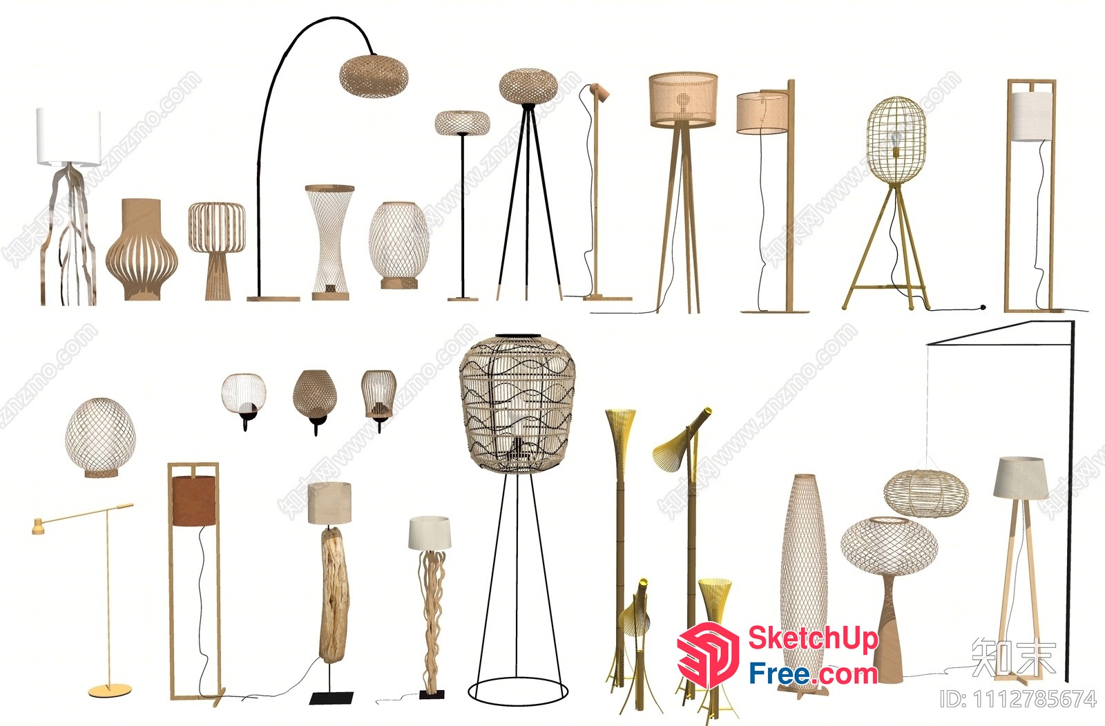 Modern Floor Lamp Collection 3D SketchUp File