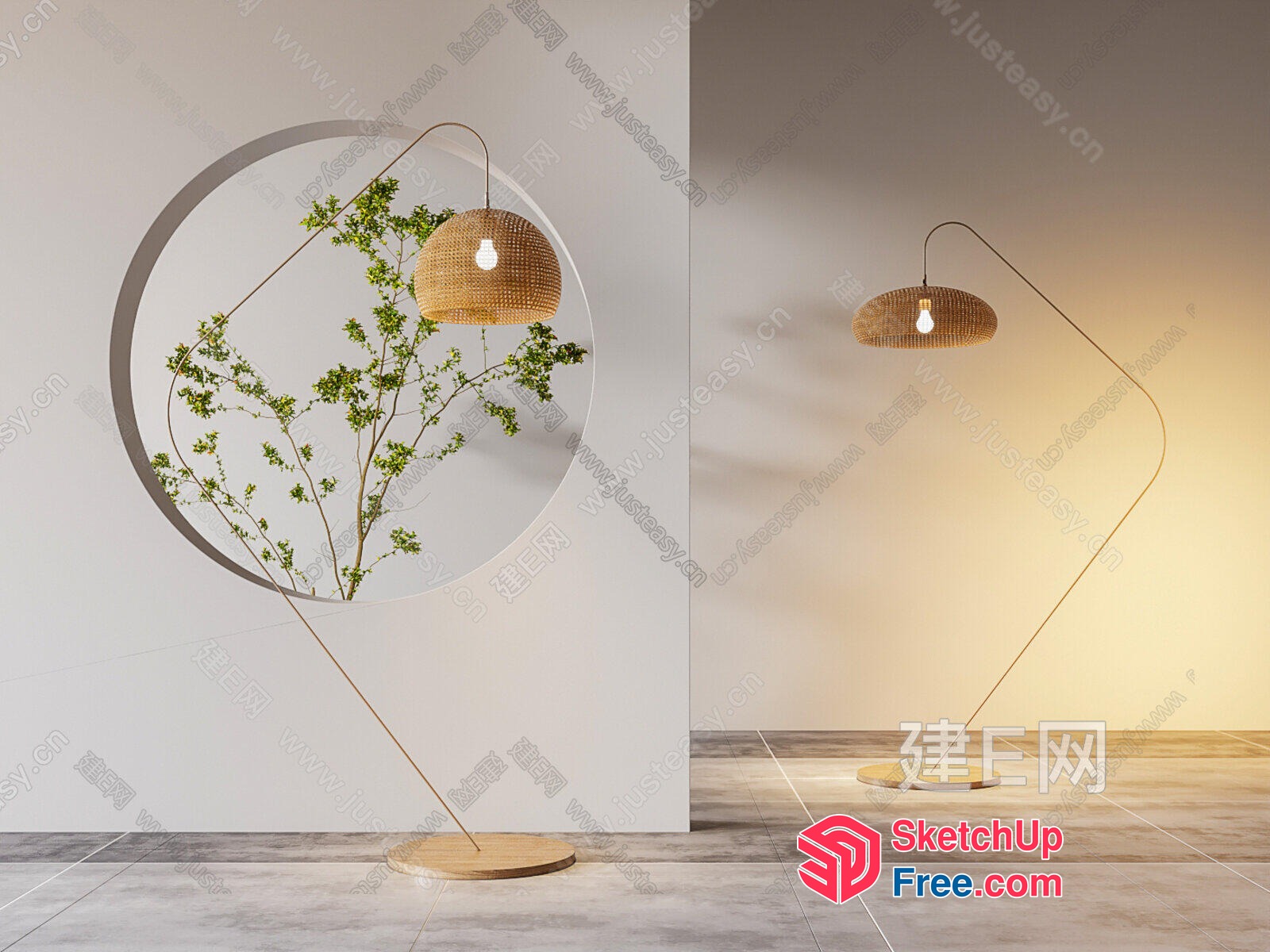 Modern Tree-Lighting Fixture 3D SketchUp File