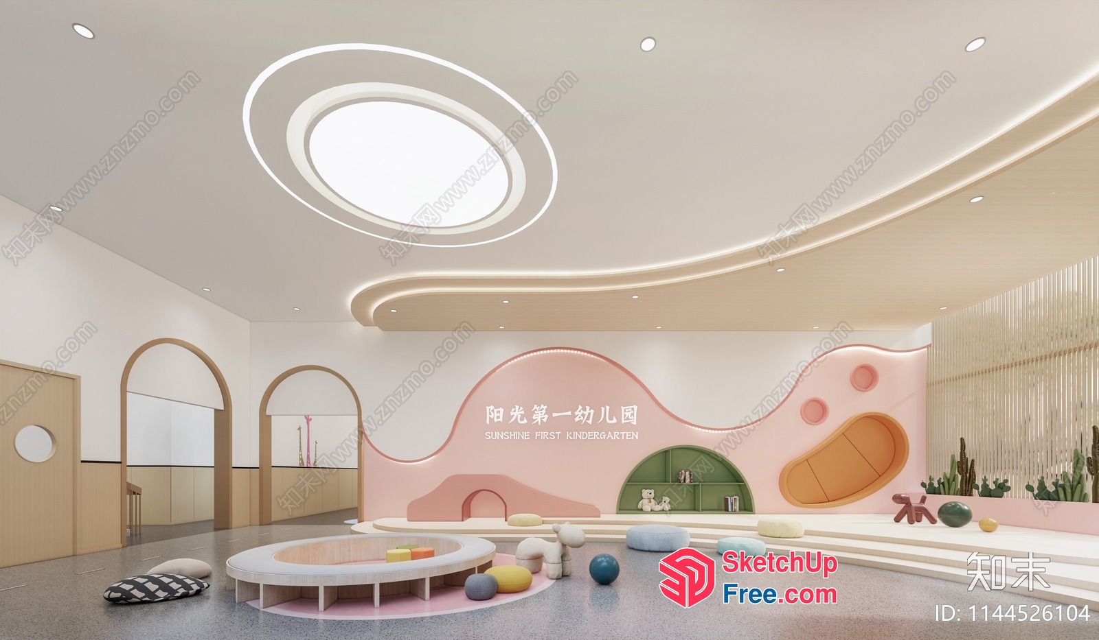 Modern Kindergarten Interior With Play Area 3D SketchUp File