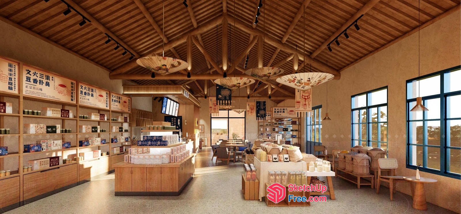 Cozy Japanese-Inspired Retail Store Interior 3D SketchUp File