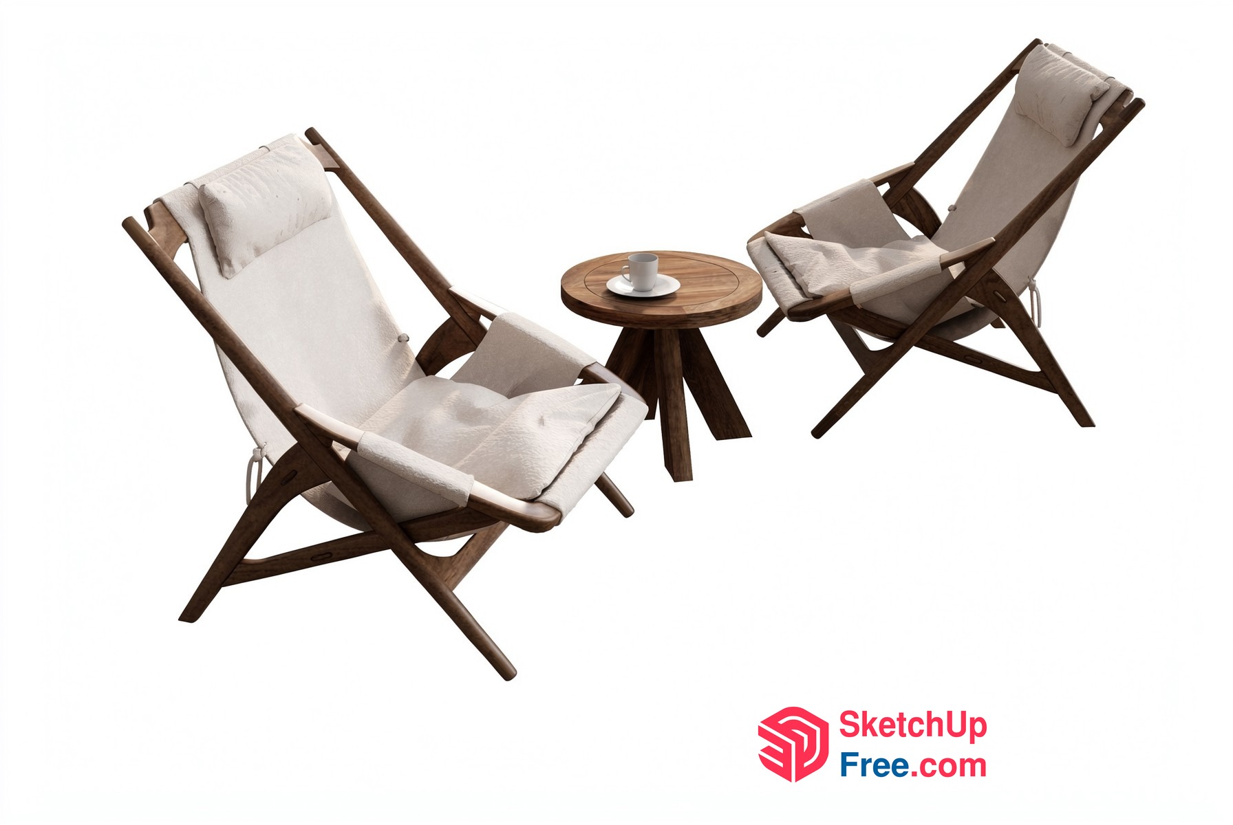 Two Chairs And A Table 3D SketchUp File