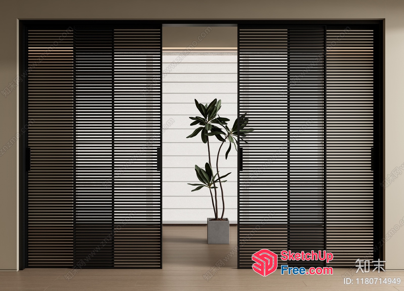Modern Plant Potted Interior Scene 3D SketchUp File