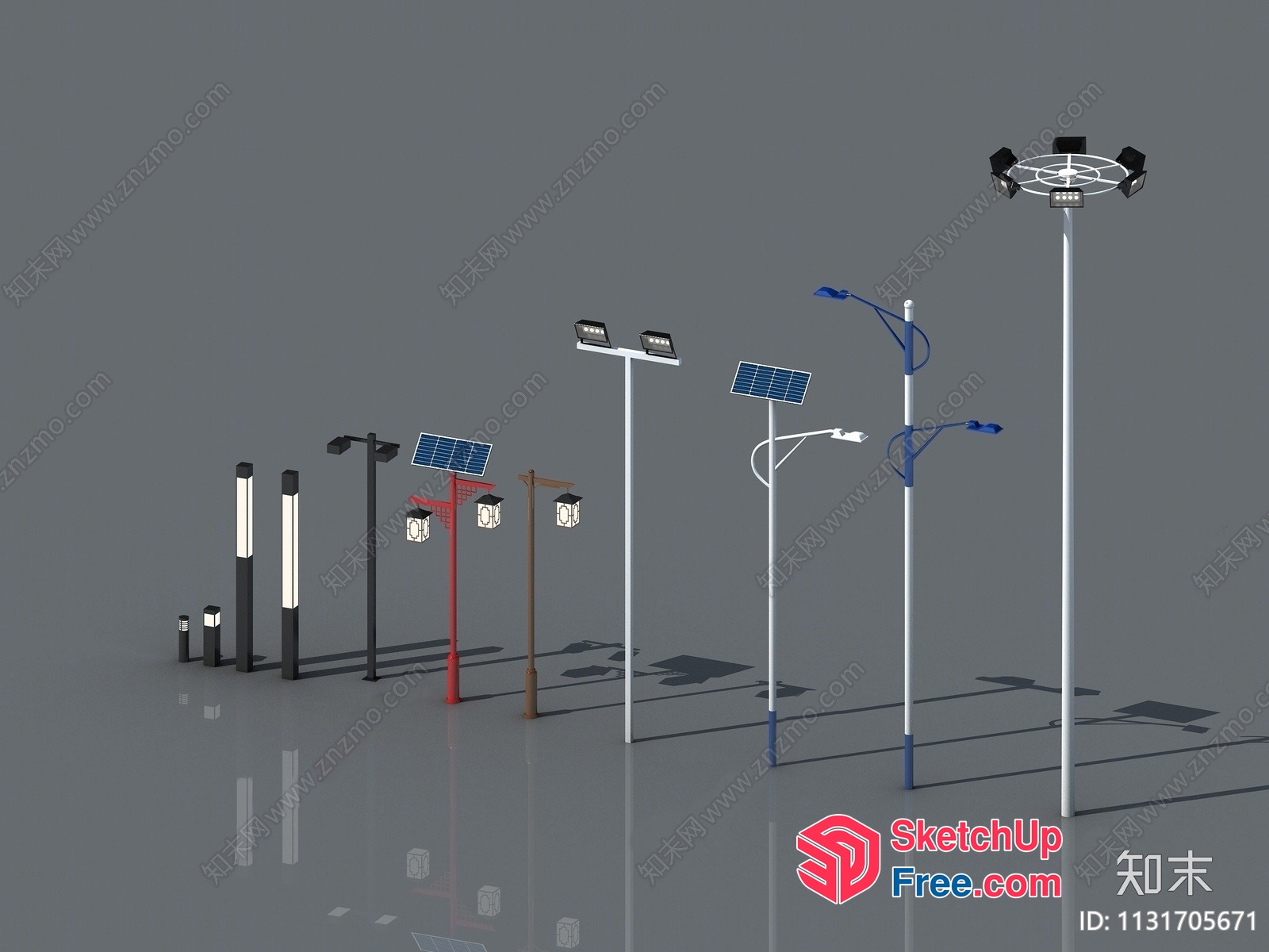 Solar-Powered Streetlights 3D SketchUp File