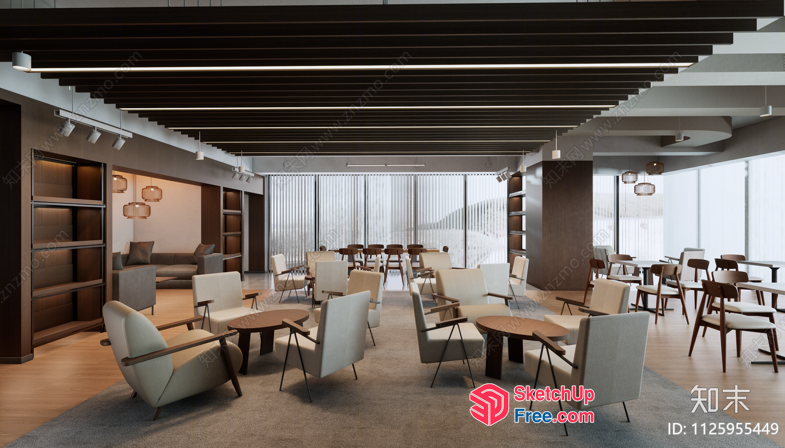 Modern Office Interior With Sleek Furniture And Natural Light 3D SketchUp File